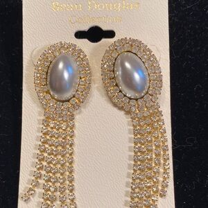 Beau Douglas Gold-Tone Pearl Drop Fringe Earrings